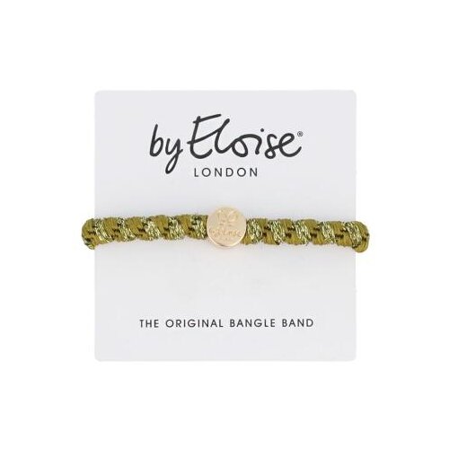 By Eloise London Woven Gold Circle Olive Green elastika za lase Cene
