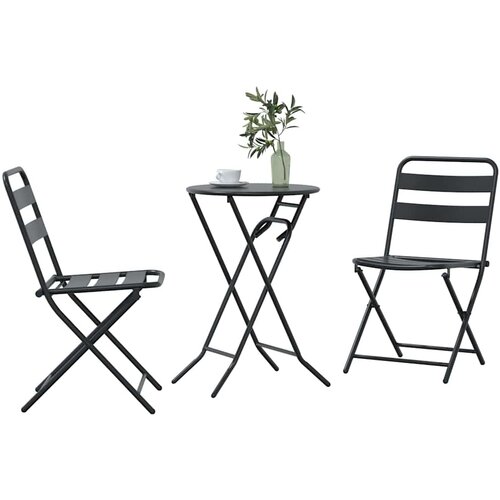 Bistro set za vrt 3 pcs Antracit Čelik Slike