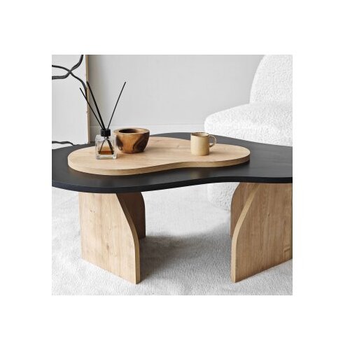 Hanah home Club sto Melted, 105x35x65 cm, Bež-crni Slike