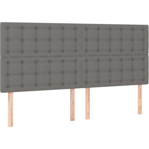  Krevet box spring s madracem LED tamnosivi 160x200 cm tkanina Slike