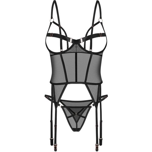 Obsessive Freedom Euridia Corset and Thong - Black Slike