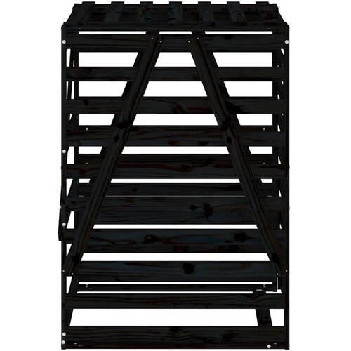  Spremi&amp;scaron;te za kantu za smeće crno 84x90x128,5 cm od borovine Slike