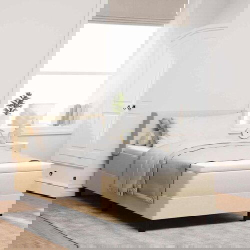  Boxspring krevet s madracem s madracem Krema 90 x 190 cm Cene