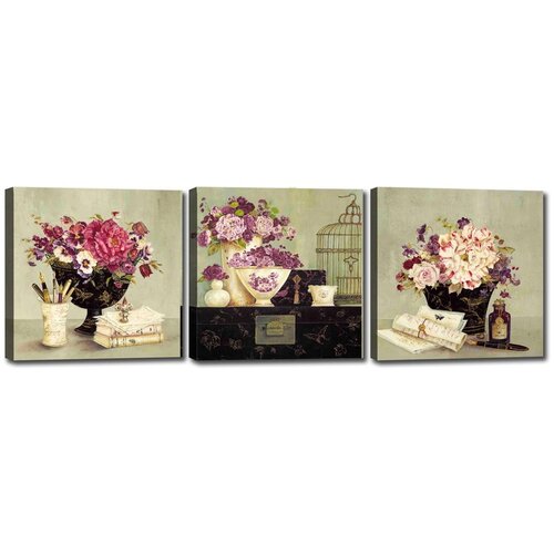 Tablo Center Komplet 3 slik Vases Slike