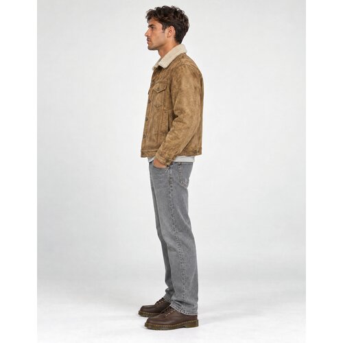 Guess FAUX SHEARLING TRUCKER JACK Smeđa Slike