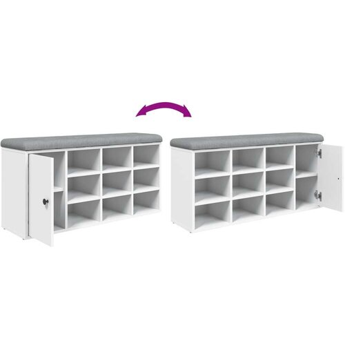 VidaXL Klop za čevlje bela 102x32x50 cm inženirski les Slike