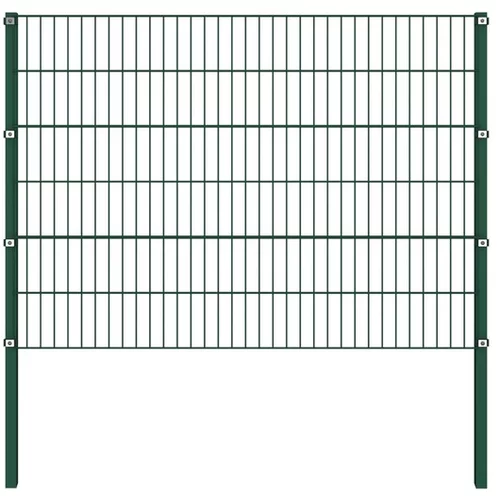  Ograjni paneli s stebrički železo 1,7x1,2 m zeleni