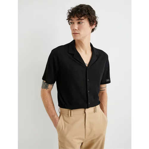 Koton Summer Shirt Turndown Collar Short Sleeve Buttoned