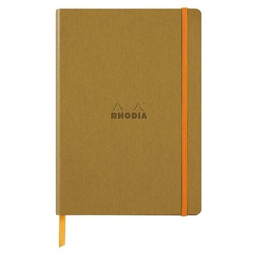  Notes A5, Rhodiarama soft, s gumicom, diktando crte, zlatni Cijene