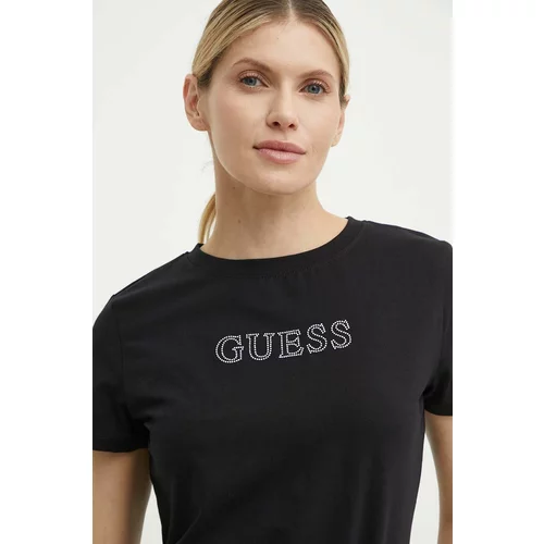 Guess Kratka majica SKYLAR ženska, črna barva, V4GI09 J1314