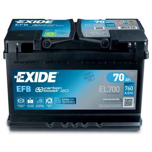 Exide akumulator 70AH efb START&amp;amp;#038;STOP EL700 Slike