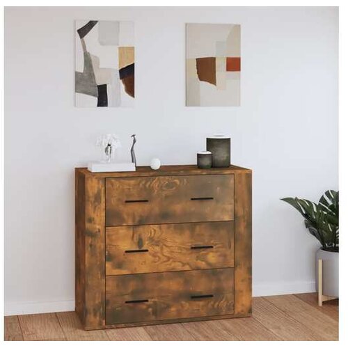  Komoda boja dimljenog hrasta 80x33x70 cm od konstruiranog drva Cene