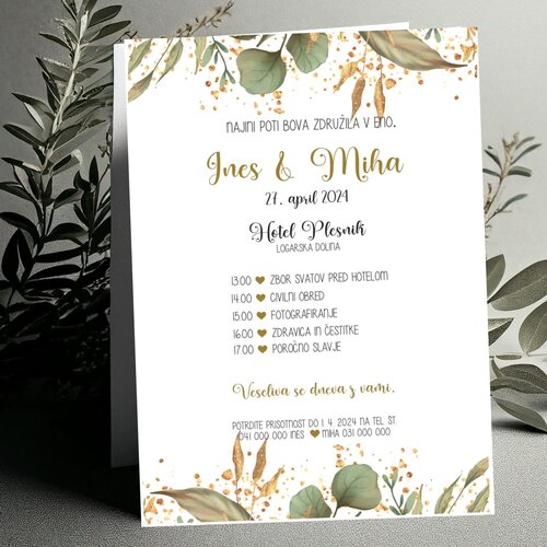  Poročna vabila cvetlična PORCVE 102 Cene