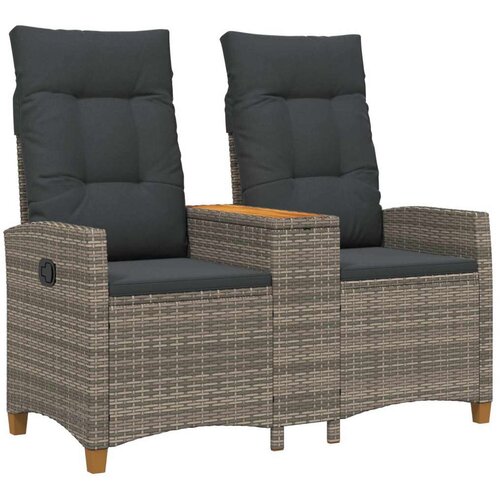  Rekreativna klupa s stolom Siva i tamno siva 126 x 65 x 112 cm - siva i tamnosiva Cene