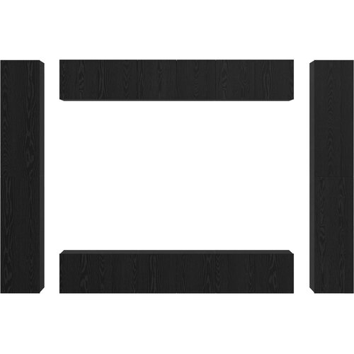  Set TV komoda Zidne 10 pcs Crni hrast Konstruirano drvo Slike
