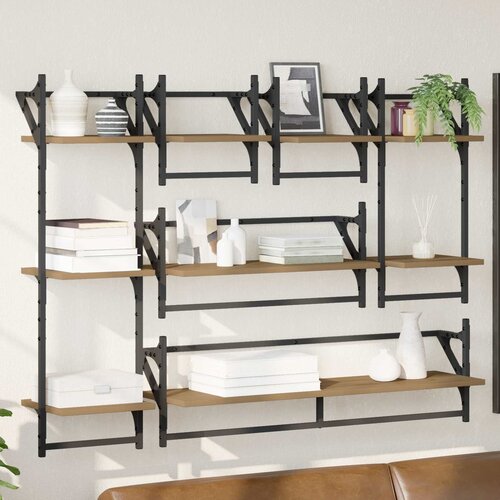  Set zidnih polica Zidne 6 pcs Umjetnički hrast 100 x 25 x 30 cm Cijene