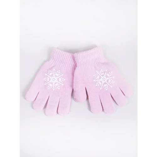 Yoclub Kids's Girls' Five-Finger Gloves RED-0012G-AA5A-009