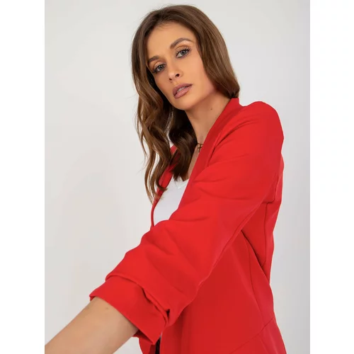 Fashion Hunters Women's ruffle jacket Adela red