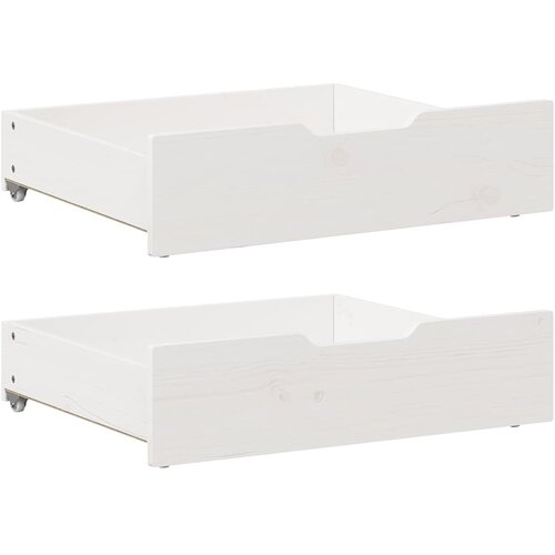  Ladice ispod kreveta 2 kom bijele 65x55x17 cm od borovine Cene