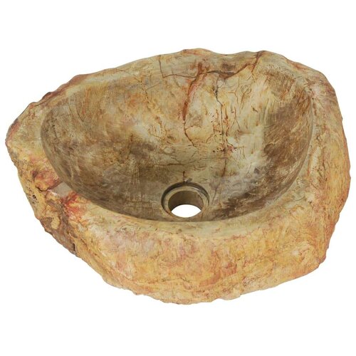 Umivaonik od fosilnog kamena 45 x 35 x 15 cm krem Slike