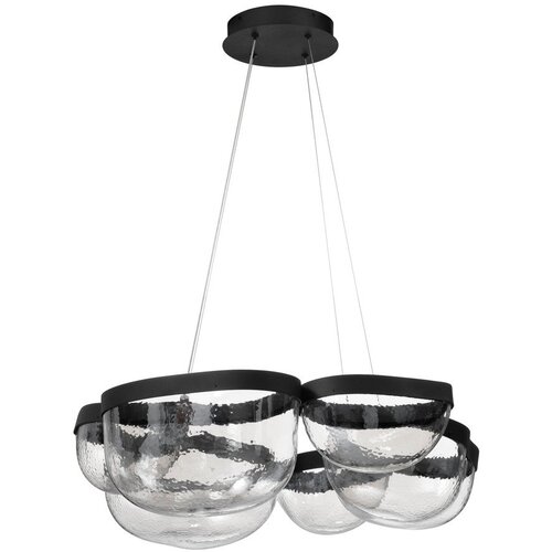 Nova Luce Mat črna jeklena LED zatemnitvena viseča svetilka s steklenim senčilom &oslash; 83 cm Clair &ndash; Cene