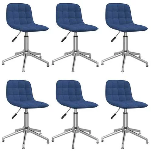  3086795 Swivel Dining Chairs 6 pcs Blue Fabric (334055x3)