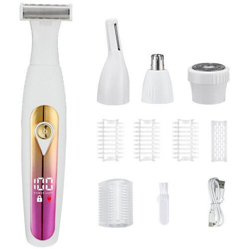 INF 4-v-1 prenosni električni strižnik za telo, pralni, 90-min White + Gold, (5000339711) Slike