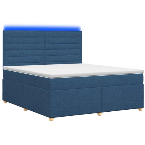  Boxspring krevet s madracem Plava 140 x 200 cm Tkanina - Plava 140 x 200 cm Dizajn linija Slike