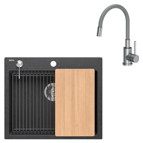 Quadron korito KURT 111 z dodatki in MAGGIE - black (Grey tube) Cene