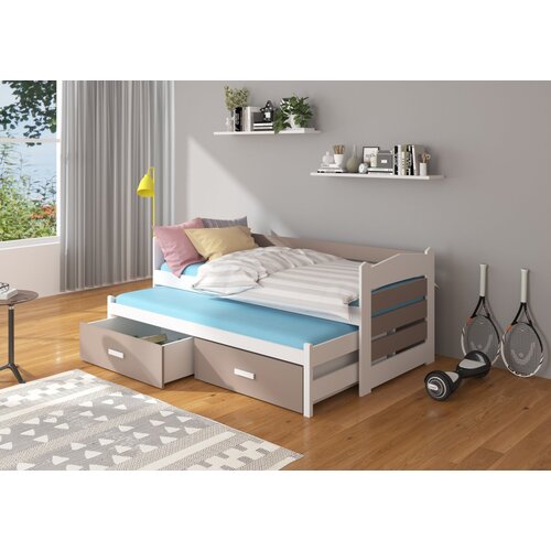 ADRK Otro�ka postelja TIARRO z vzmetnicama 97 cm - BELA-HRAST TARTUF Cene
