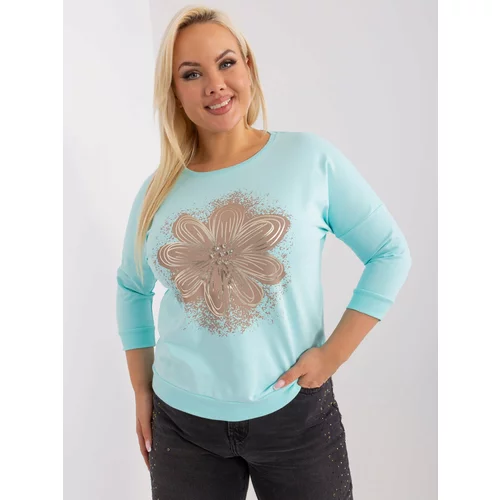 Fashion Hunters Mint plus size blouse with round neckline