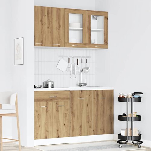 vidaXL 4-dijelni set kuhinjskih ormarića boja hrasta artisan drveni Cijene