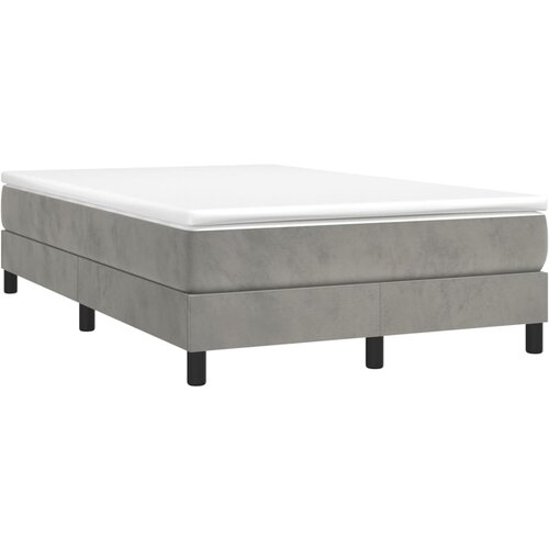 Maison Chic Box spring postelja - Vzmetna postelja z vzmetnico svetlo siva 120x190 cm žamet SL3660, (21903785) Slike
