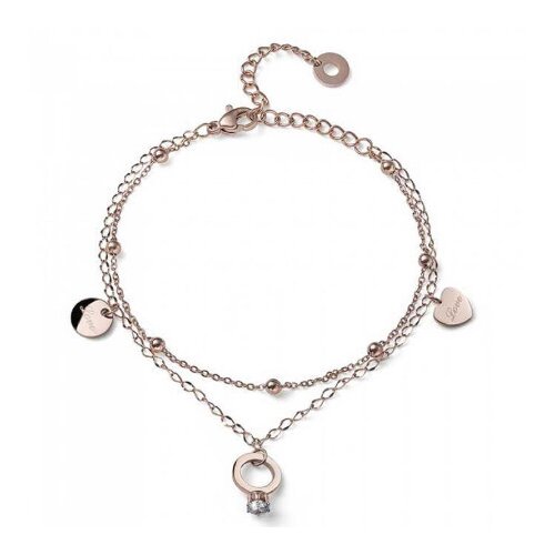 Ženska oliver weber connected rosegold white zircon narukvica sa swarovski cirkonima ( 32296rg ) Slike