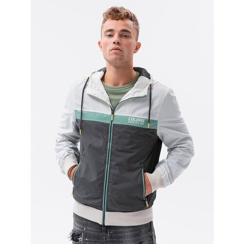 Ombre Men's windbreaker jacket with hood Slike