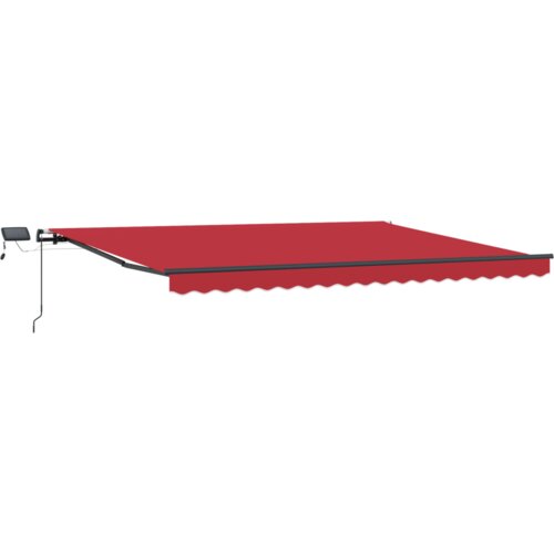 vidaXL Ročna retractibilna tenda z LED, rdeča 400x350 cm, Zamenjava tenda za okvir 4x3,5 m, rdeča Cene