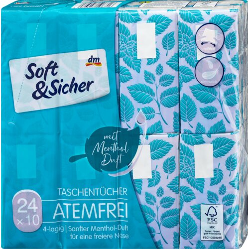 Soft&Sicher 4-slojne maramice atemfrei - mentol 24 kom Cene