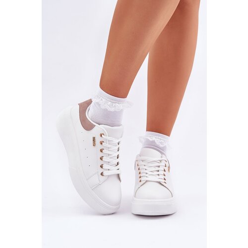 PM1 Women's Platform Sneakers Eco Leather White Lelandine Cene