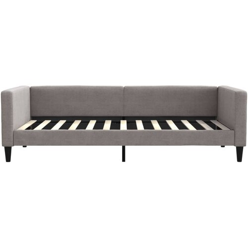  Dnevni krevet s madracem smeđesivi 100 x 200 cm od tkanine Slike