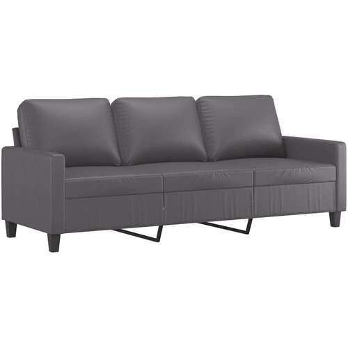VidaXL 3-dijelni set sofa s jastucima sivi od umjetne kože Slike