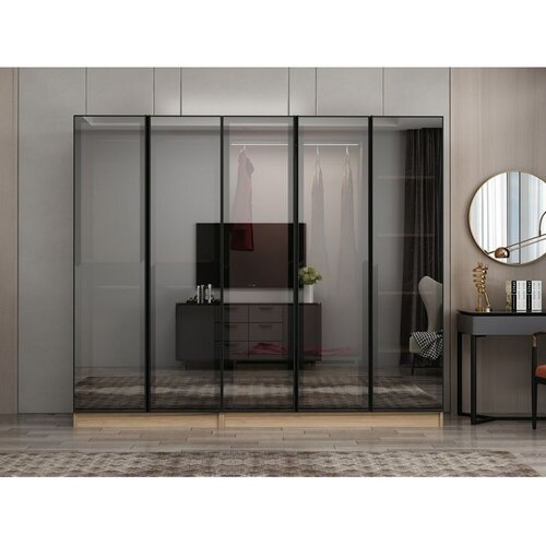 Hanah home ormar sa reflektujućim staklom Nisa 20649, 225 cm, dore Cene