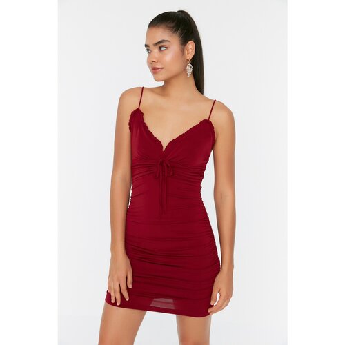 Trendyol Claret Red Detailed Dress Slike
