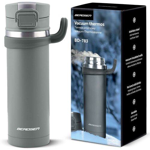 Berdsen 450 ml Vacuum Flask - Stylish Gray Thermos for Hot & Cold Drinks, (21740606) Cene
