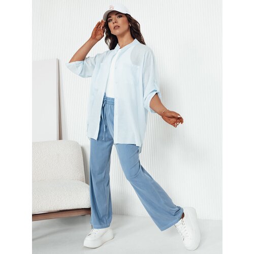 DStreet Spodnie damskie wide leg ASTERS jasnoniebieskie Slike