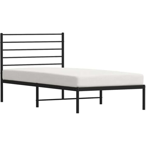 VidaXL Metalni okvir za krevet s uzglavljem crni 107x203 cm Slike