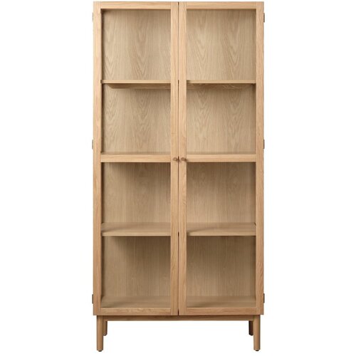Unique Furniture Vitrina od punog hrasta u prirodnoj boji 190x90 cm Elba – Cene
