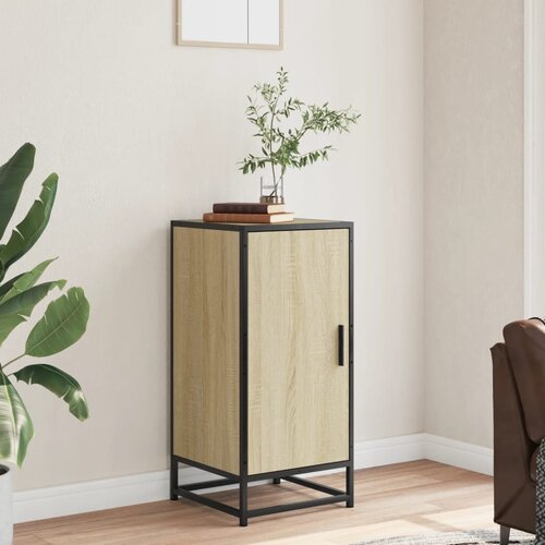  Komoda boja hrasta 35,5 x 35 x 76 cm konstruirano drvo i metal Slike