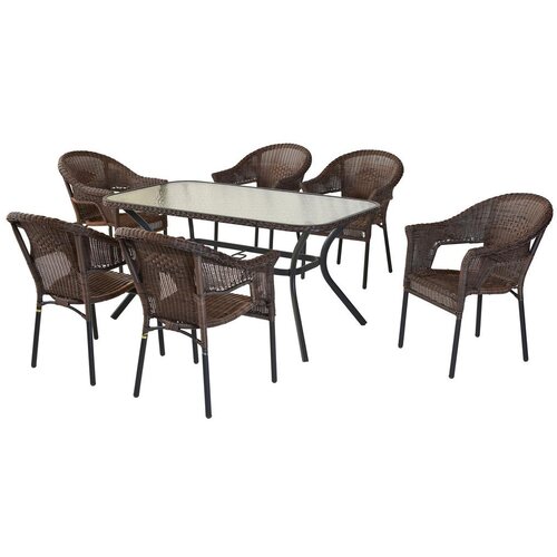 Gardenson Vrtna Garnitura Ravenna, Temno Rjava, 7-Delna Slike