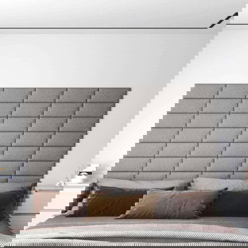  Zidne ploče od tkanine 12 kom svjetlosive 30 x 15 cm 0 54 m² Cene