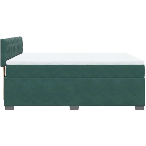 vidaXL Box spring postelja z vzmetnico temno zelena 160x200 cm žamet Cene